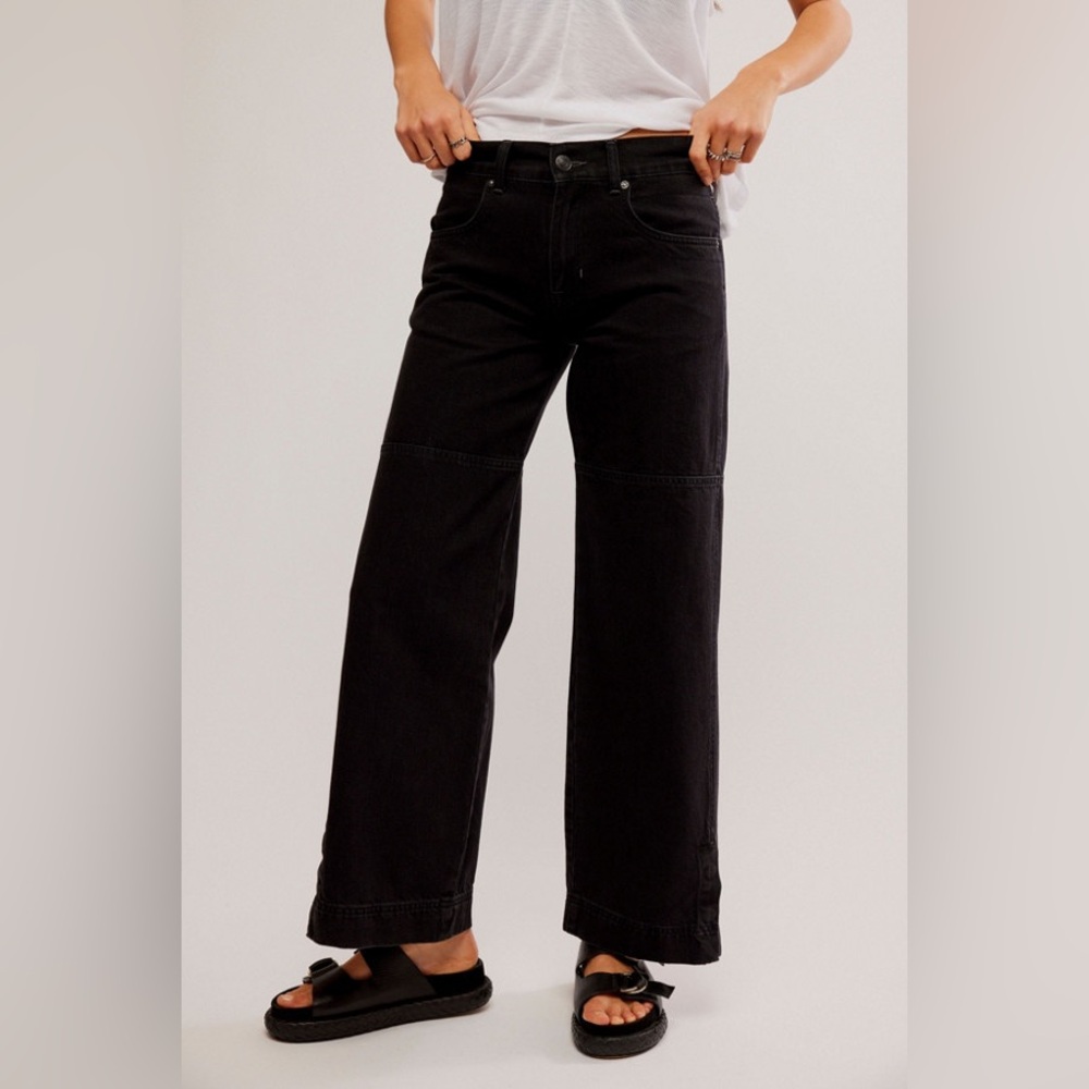 We The Free Black Wide-Leg Jeans